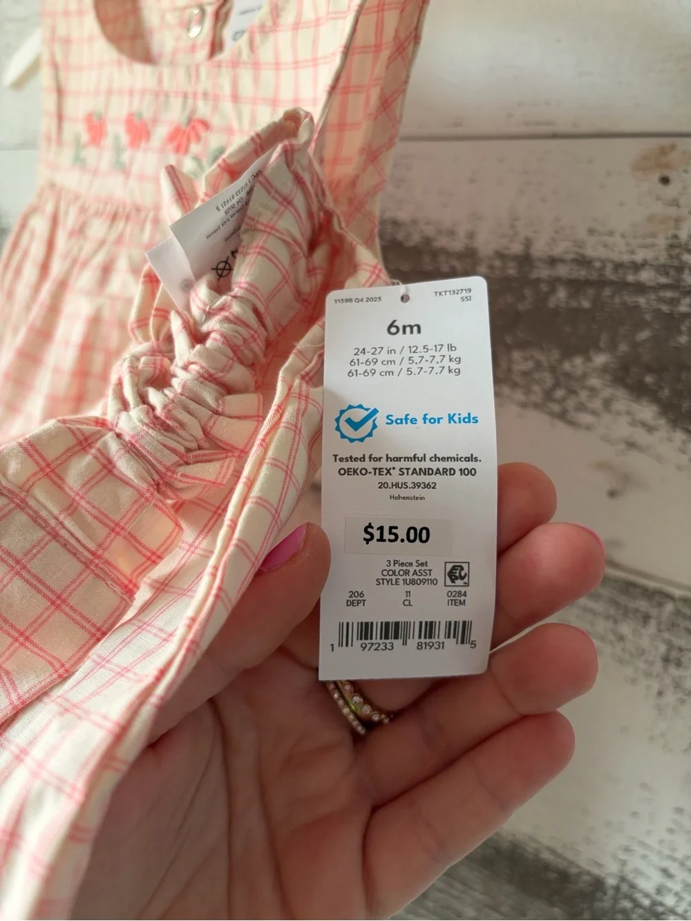 Carter's Pink Gingham Two-Piece Top and Bloomer Set